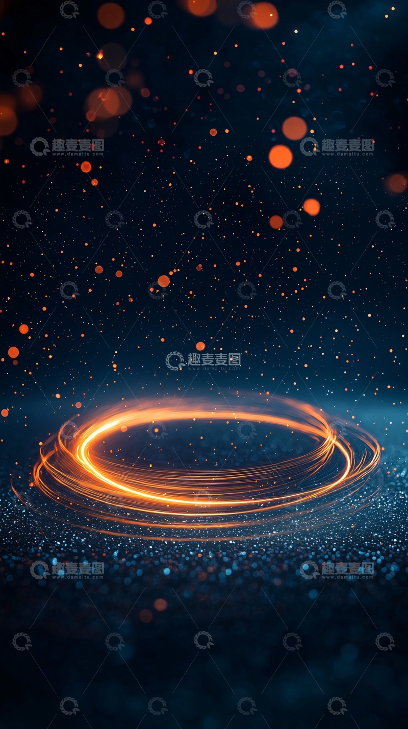 高清大图下载【趣麦麦图】深蓝色背景金色光圈
