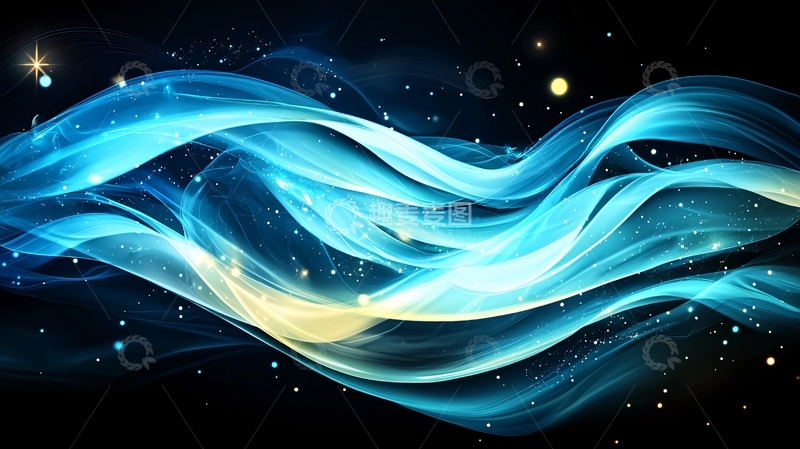 高清大图下载【趣麦麦图】流动的蓝色光线