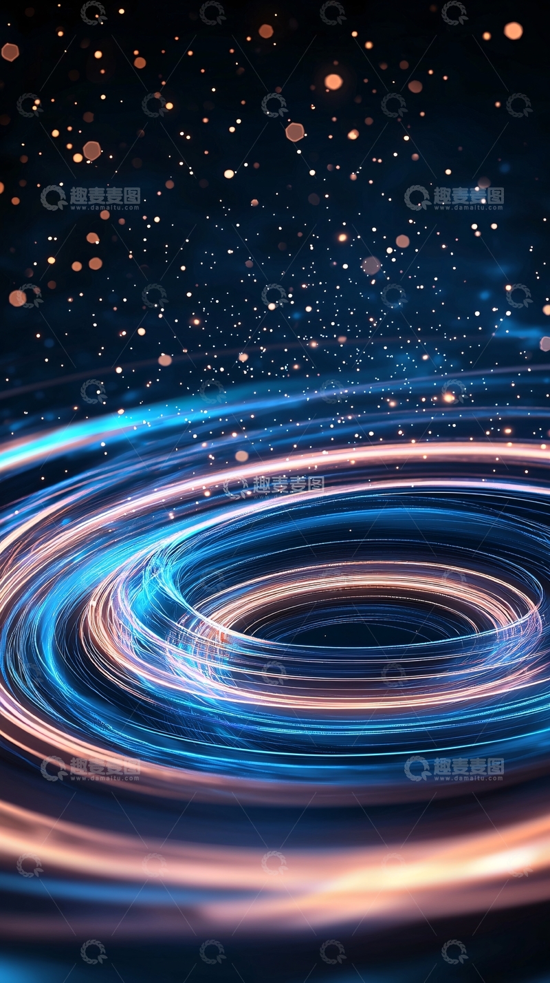 高清大图下载【趣麦麦图】蓝色螺旋光环