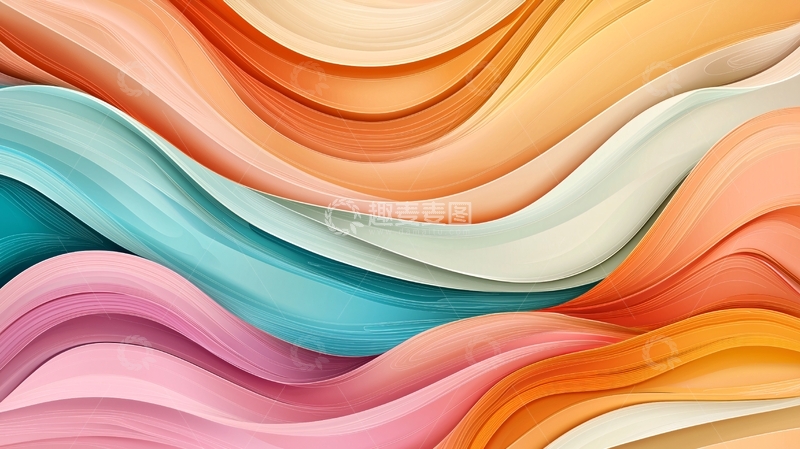 高清大图下载【趣麦麦图】彩色抽象波浪背景
