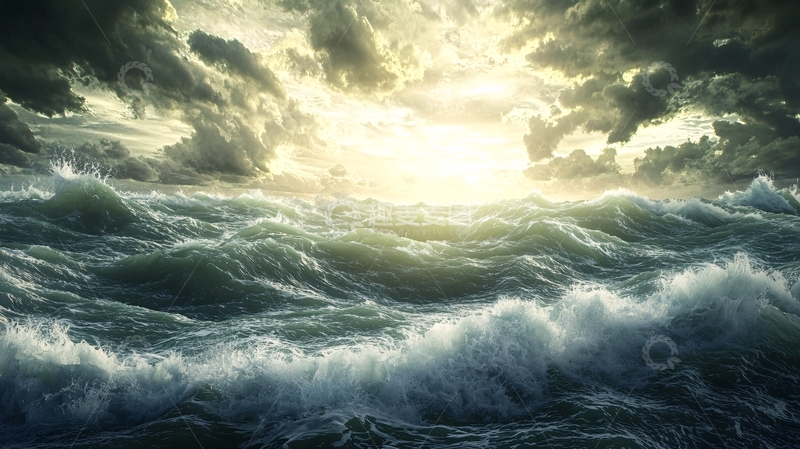 高清大图下载【趣麦麦图】波涛汹涌的海面