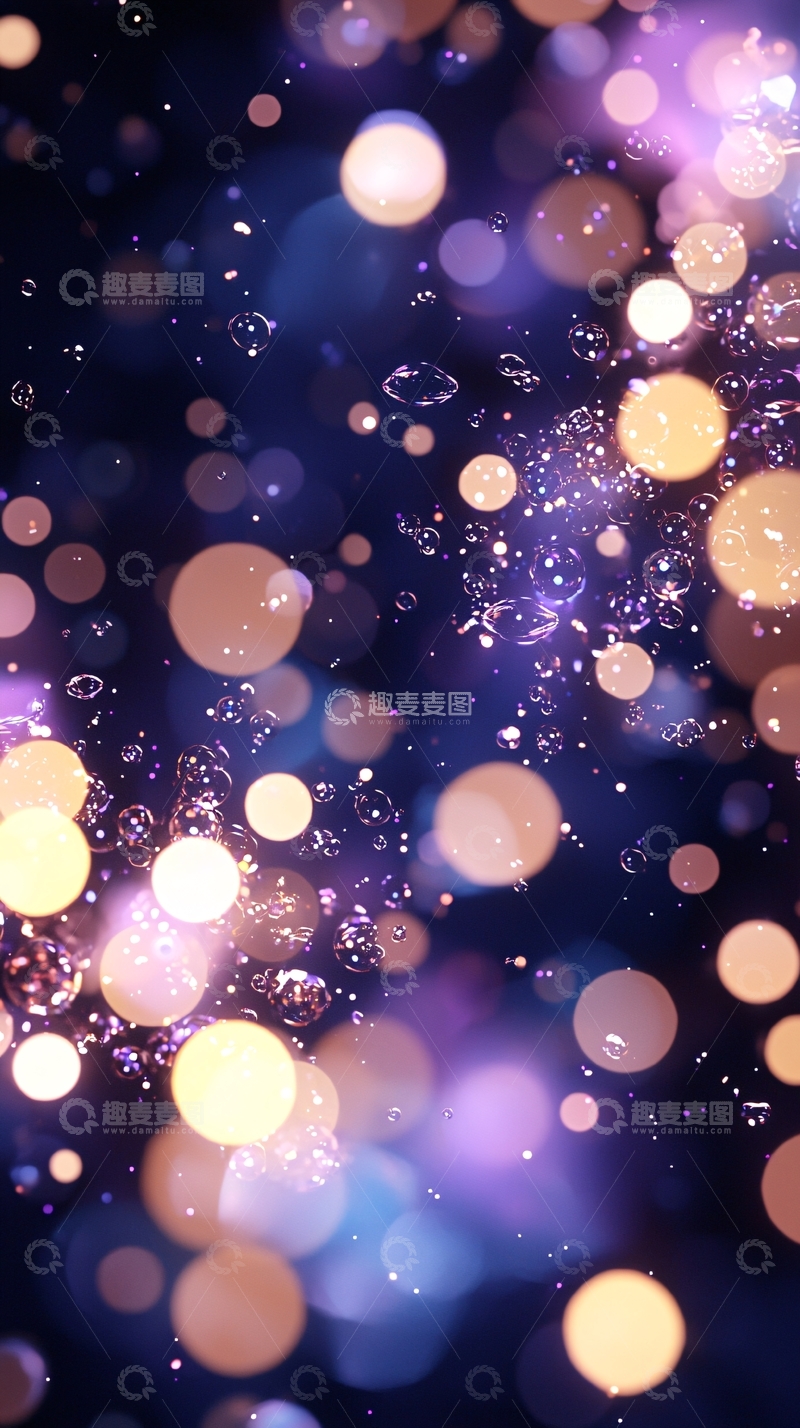 高清大图下载【趣麦麦图】紫色金色光斑背景