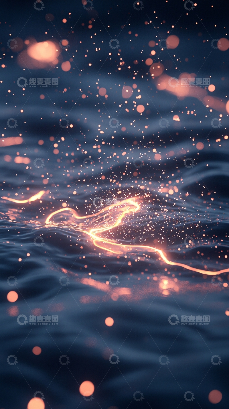 高清大图下载【趣麦麦图】闪烁水面上的光点