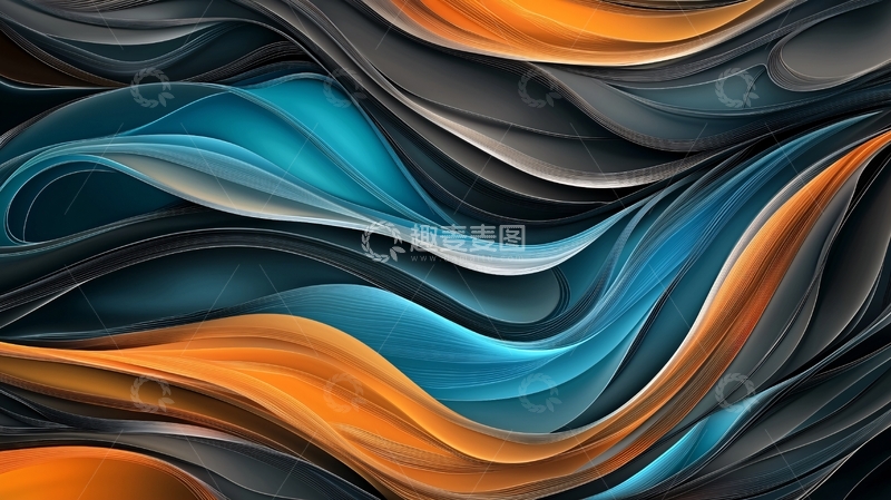 高清大图下载【趣麦麦图】抽象艺术波浪流动感