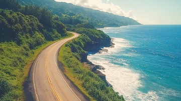 海边公路蜿蜒向前