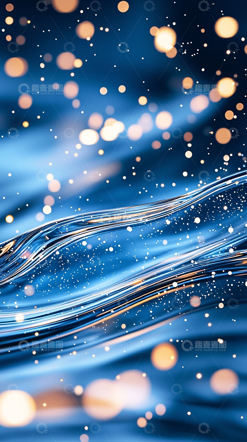 高清大图下载【趣麦麦图】蓝色光晕水波纹