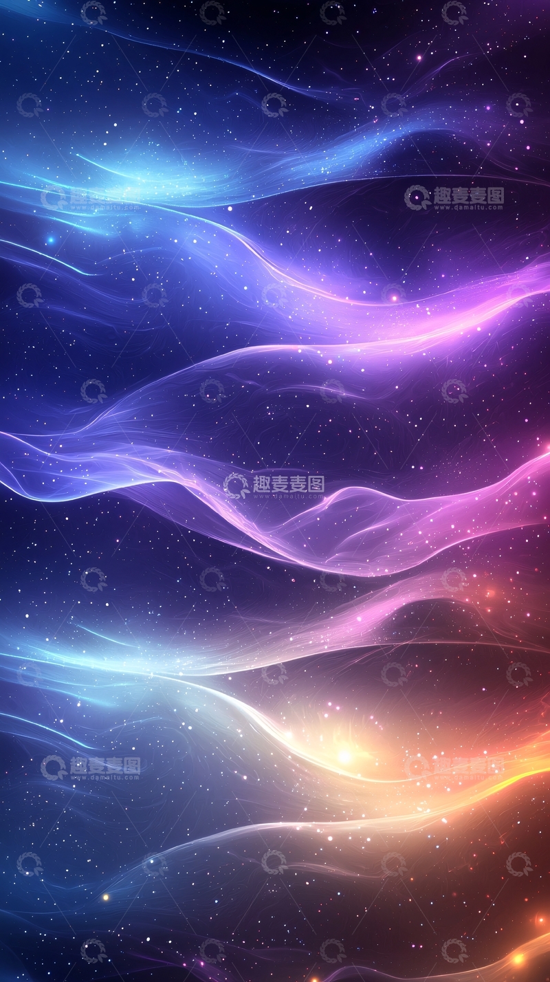高清大图下载【趣麦麦图】星云波浪流动背景