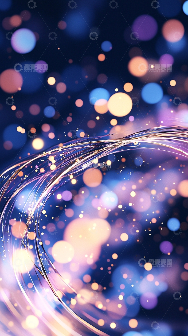 高清大图下载【趣麦麦图】抽象光点梦幻背景