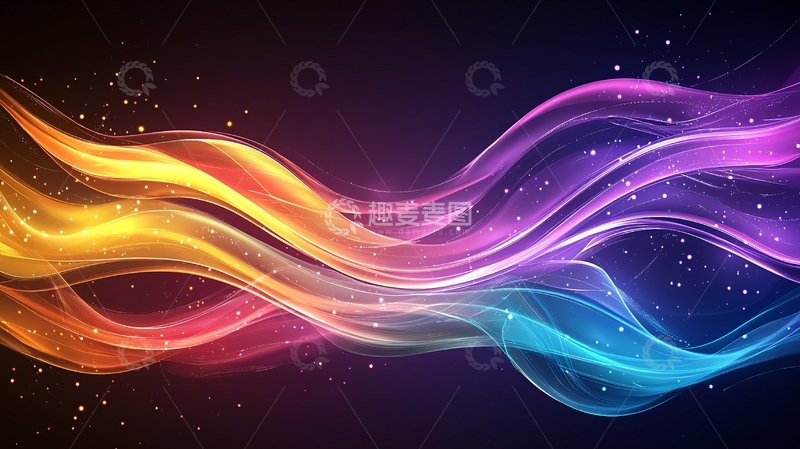 高清大图下载【趣麦麦图】彩色渐变光波