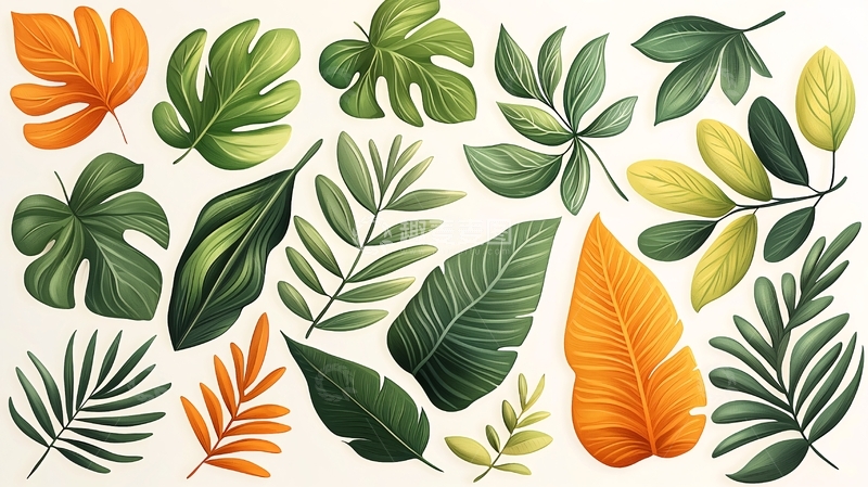 高清大图下载【趣麦麦图】热带植物叶子集合