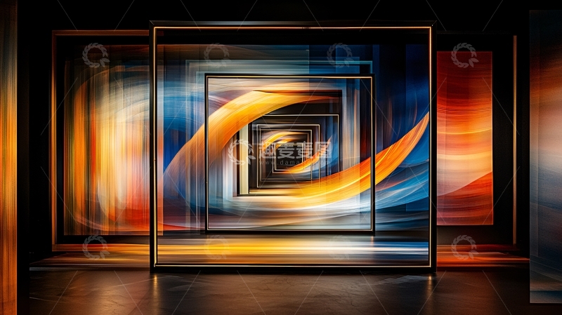 高清大图下载【趣麦麦图】抽象隧道光影色彩
