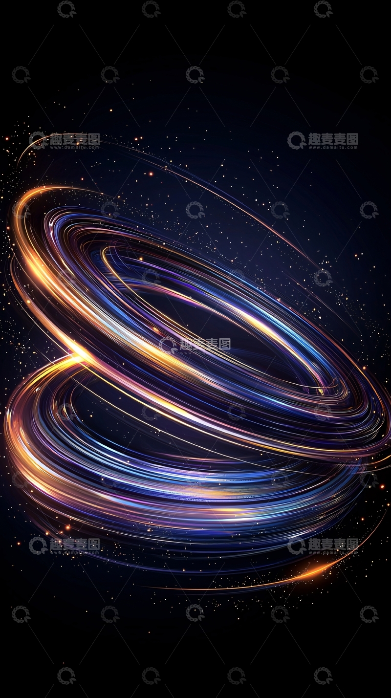 高清大图下载【趣麦麦图】炫彩光线缠绕的背景