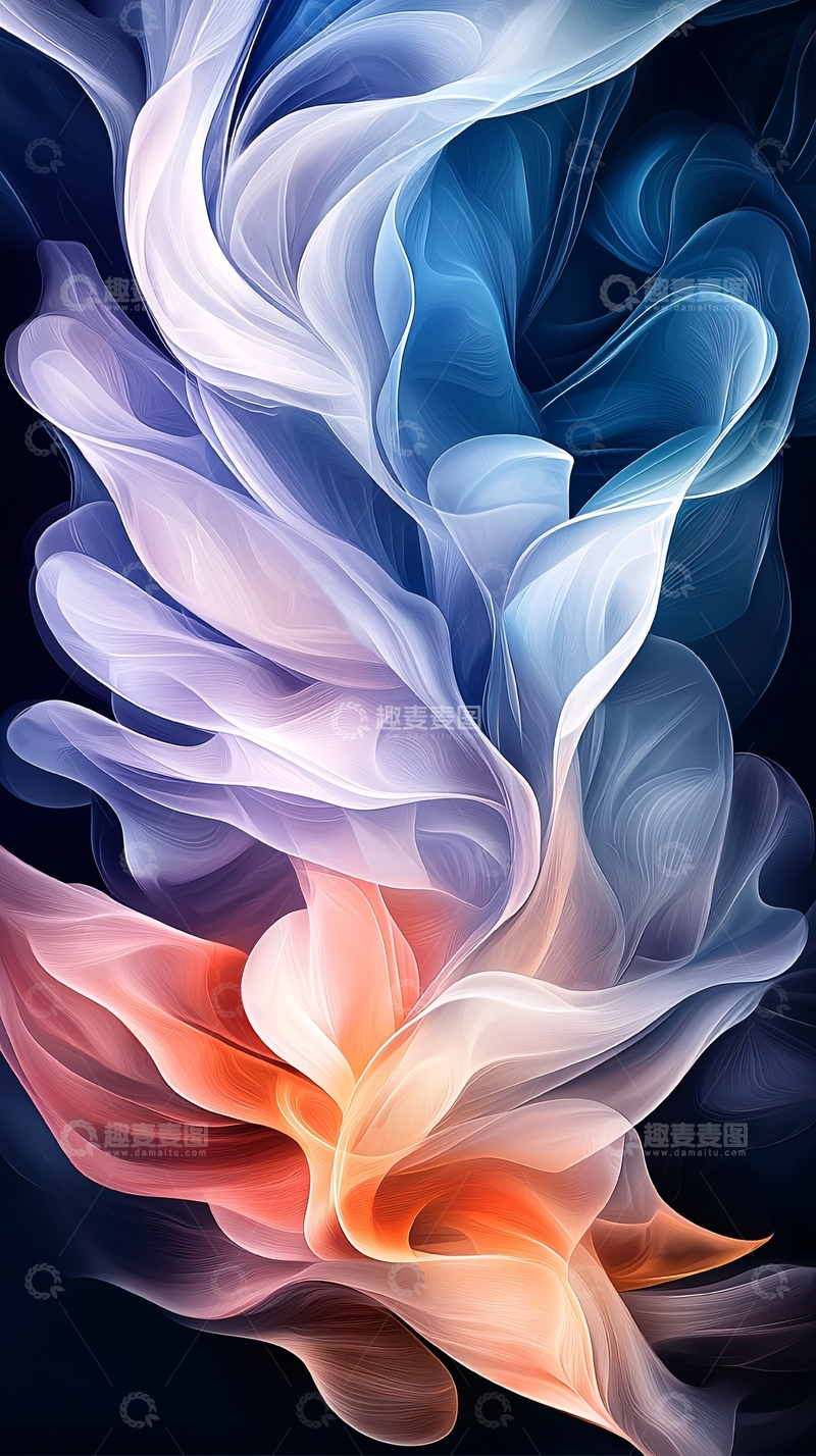 高清大图下载【趣麦麦图】抽象水彩烟雾背景