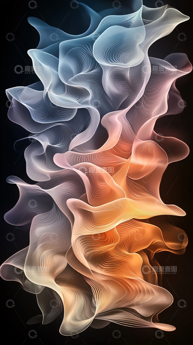高清大图下载【趣麦麦图】抽象烟雾渐变流动艺术