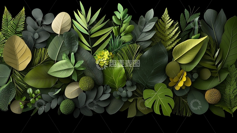 高清大图下载【趣麦麦图】绿色植物群集俯视