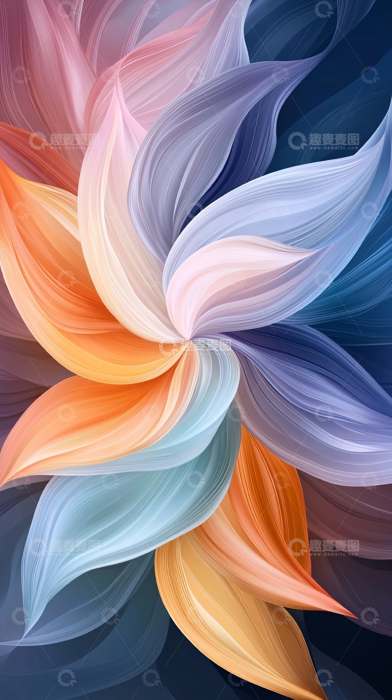 高清大图下载【趣麦麦图】抽象花瓣渐变艺术