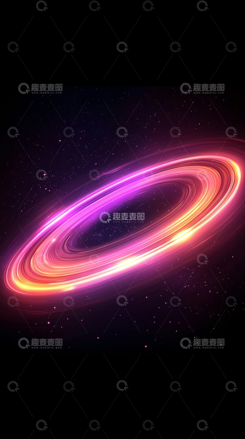 高清大图下载【趣麦麦图】发光环状物在黑暗背景