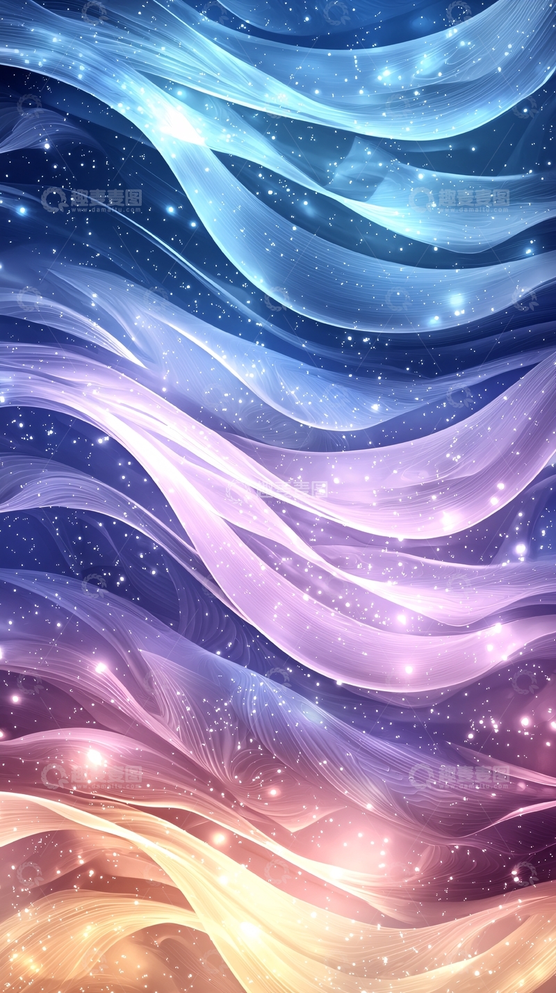高清大图下载【趣麦麦图】抽象流动波浪星空