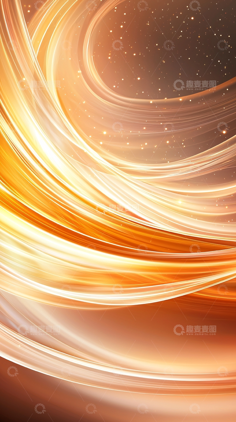 高清大图下载【趣麦麦图】金色流线型光线背景