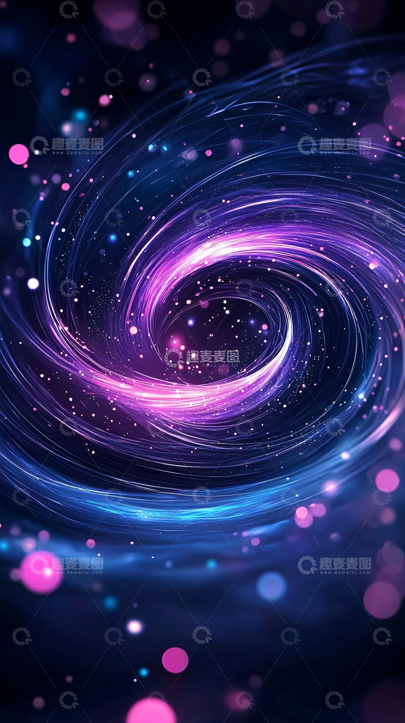 高清大图下载【趣麦麦图】蓝色紫色星空漩涡唯美背景