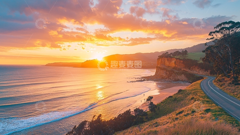高清大图下载【趣麦麦图】海边日落美景