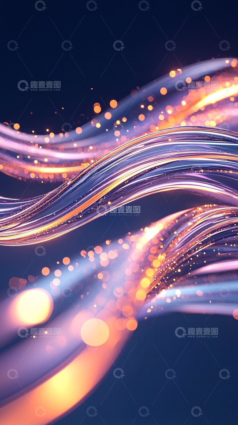 高清大图下载【趣麦麦图】流动光线梦幻背景