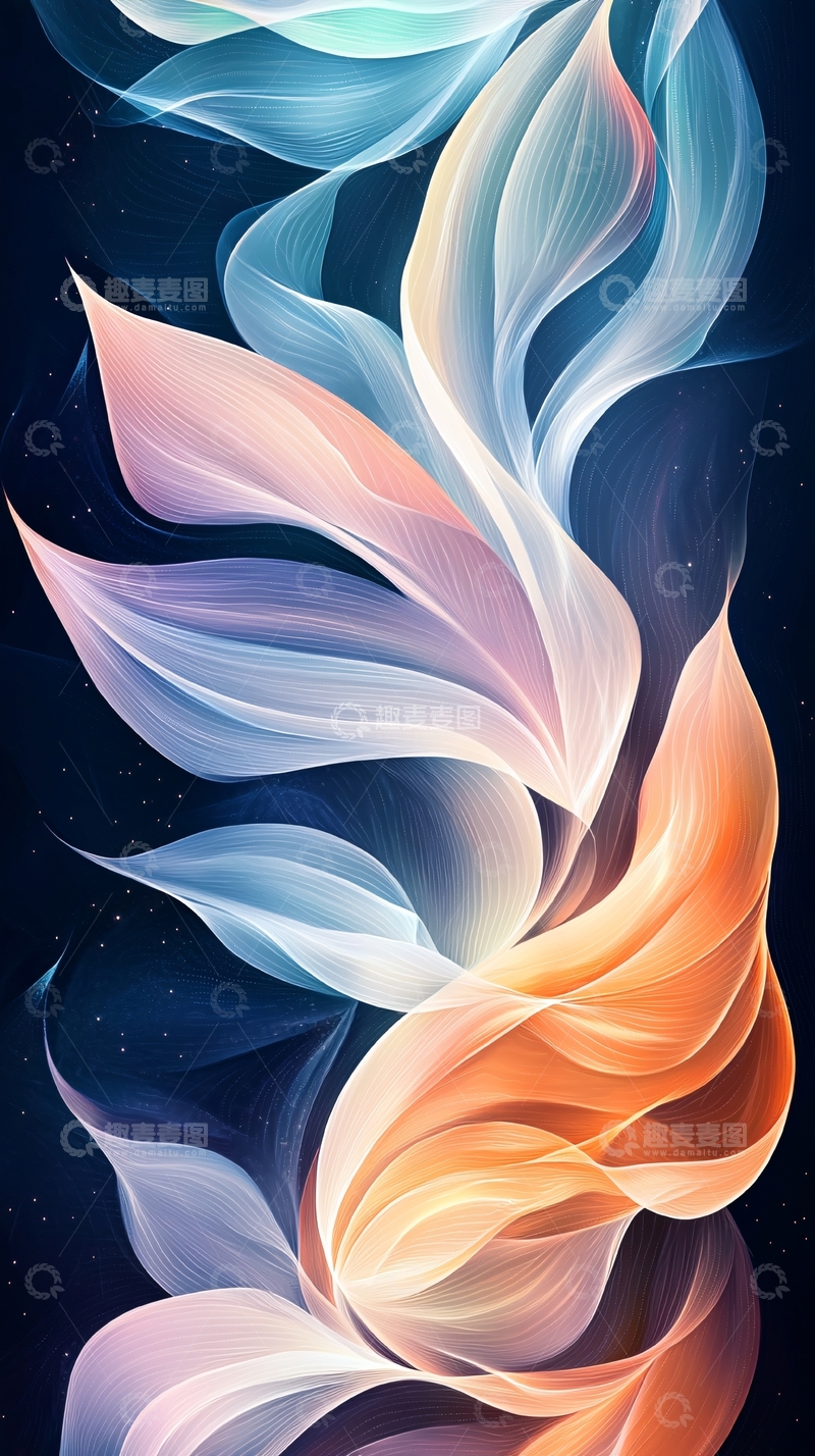 高清大图下载【趣麦麦图】色彩绚丽的抽象花卉