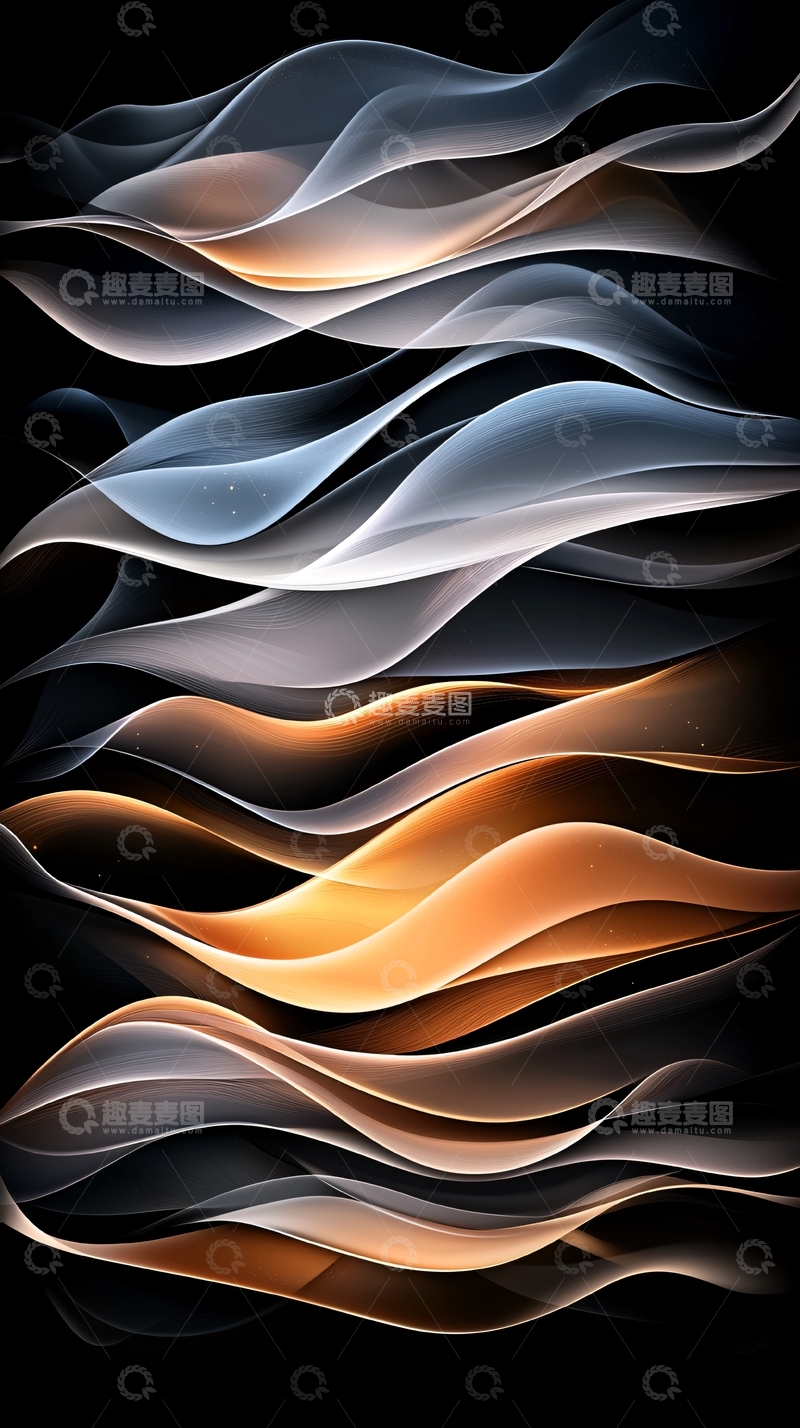 高清大图下载【趣麦麦图】抽象曲线光影流动
