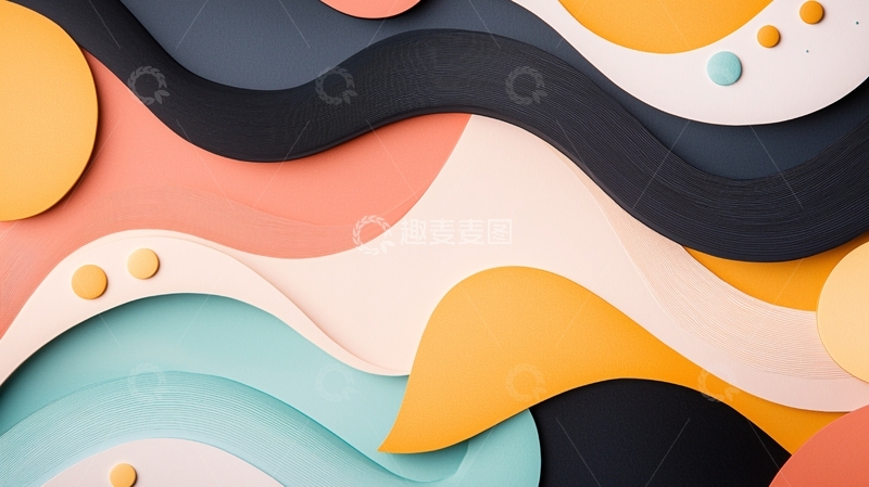高清大图下载【趣麦麦图】抽象彩色纸艺