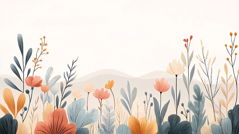 高清大图下载【趣麦麦图】淡雅花卉背景