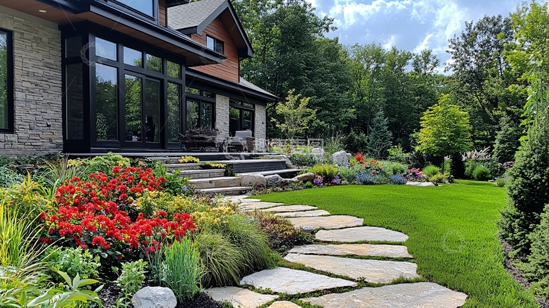 高清大图下载【趣麦麦图】带花园的现代住宅