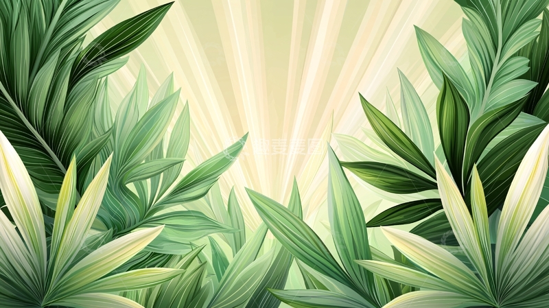 高清大图下载【趣麦麦图】绿色植物背景光