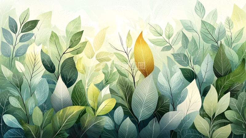 高清大图下载【趣麦麦图】绿意盎然的植物叶子