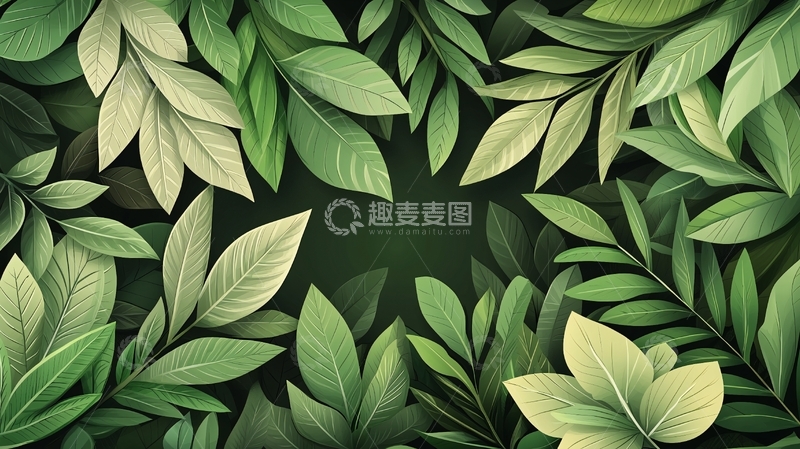 高清大图下载【趣麦麦图】绿色叶片背景