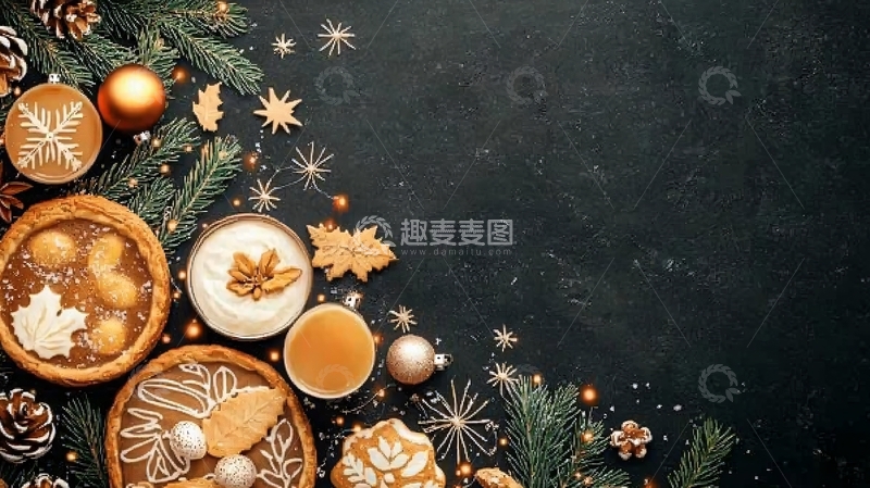 高清大图下载【趣麦麦图】节日气氛的美味甜点