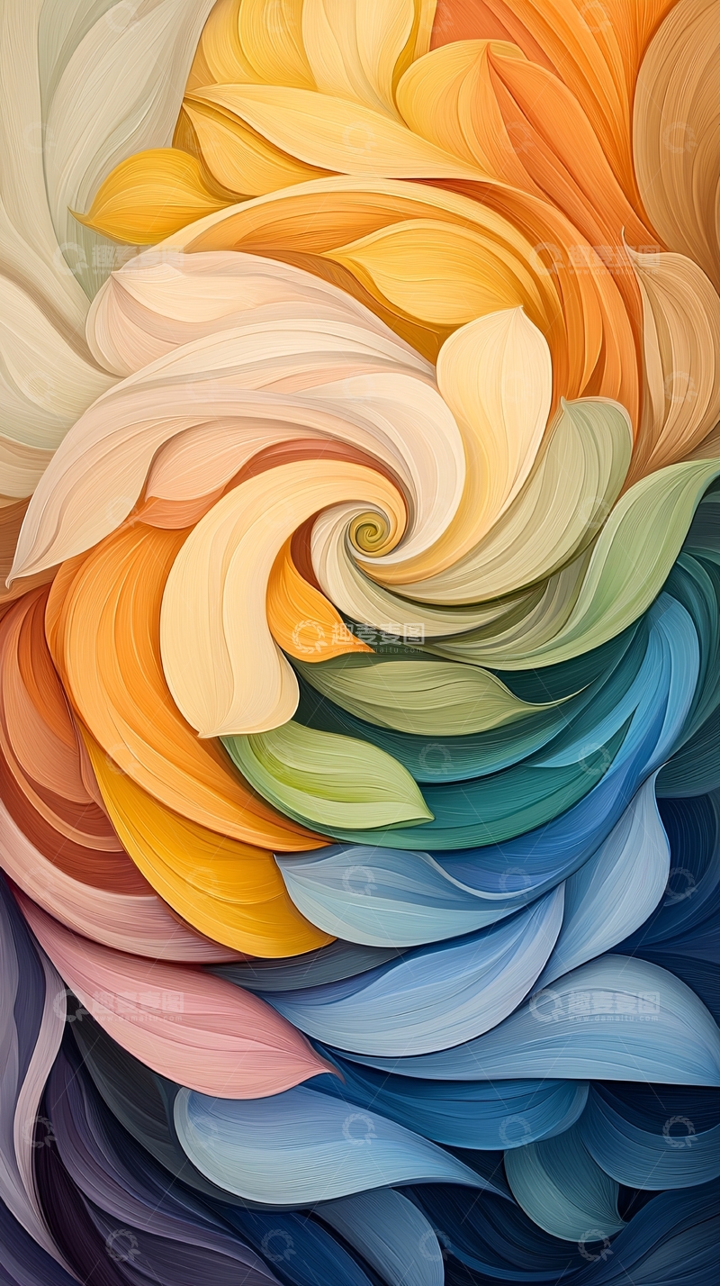 高清大图下载【趣麦麦图】柔和色彩漩涡背景