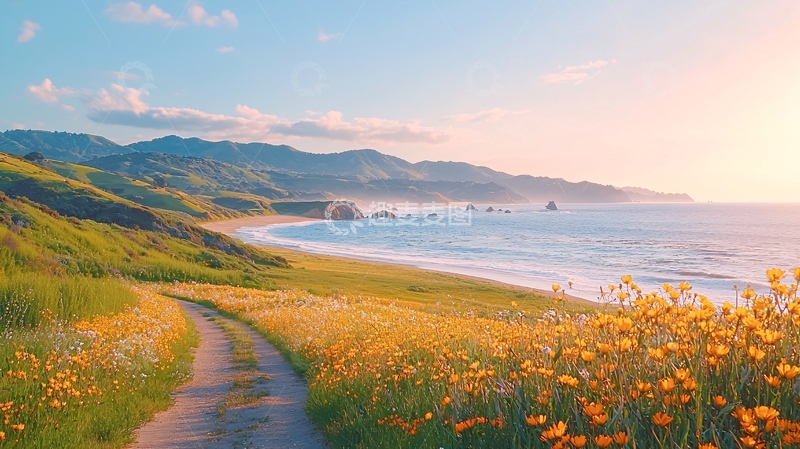 高清大图下载【趣麦麦图】海边日落高清图片