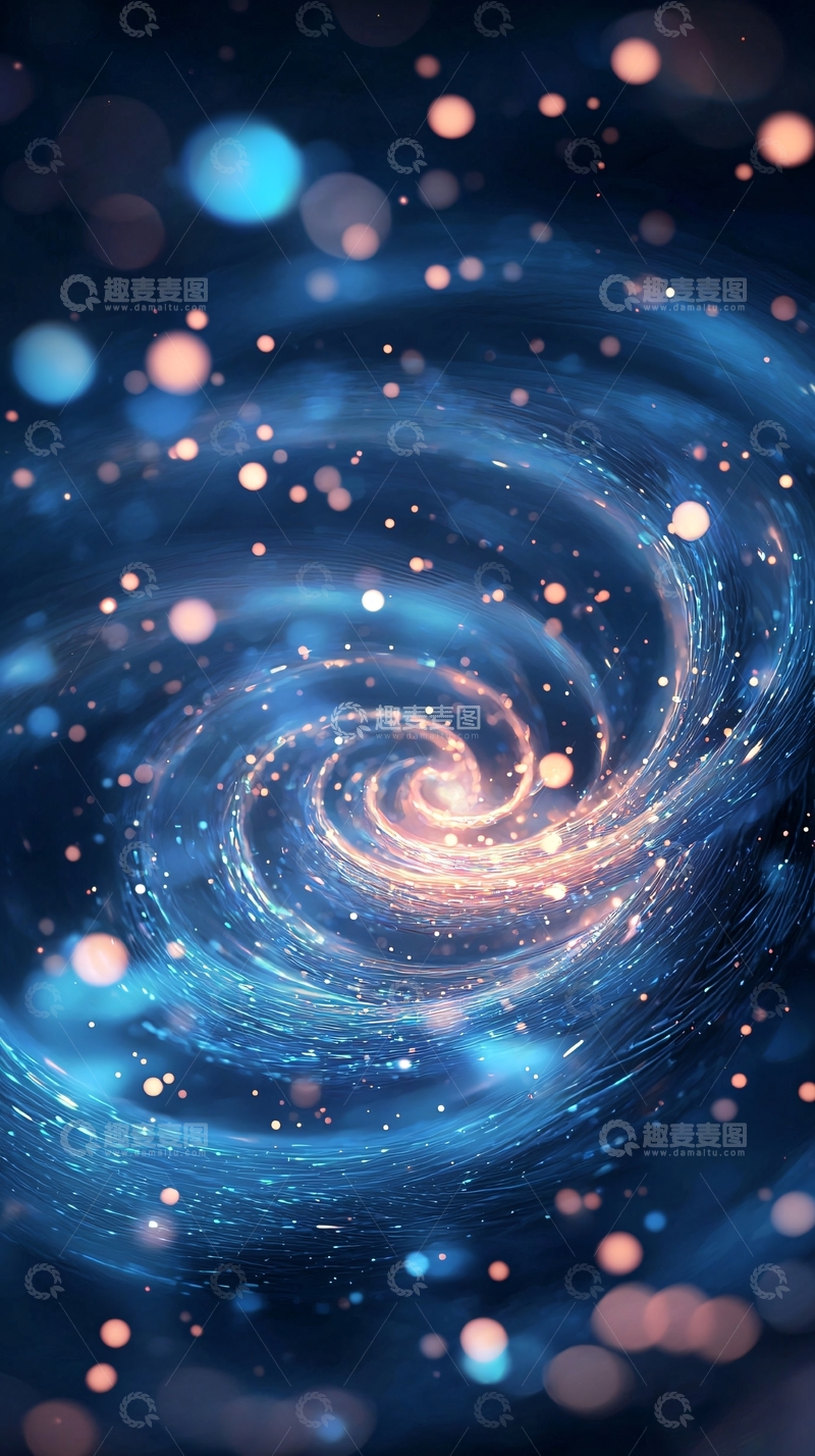 高清大图下载【趣麦麦图】星空漩涡梦幻光斑背景