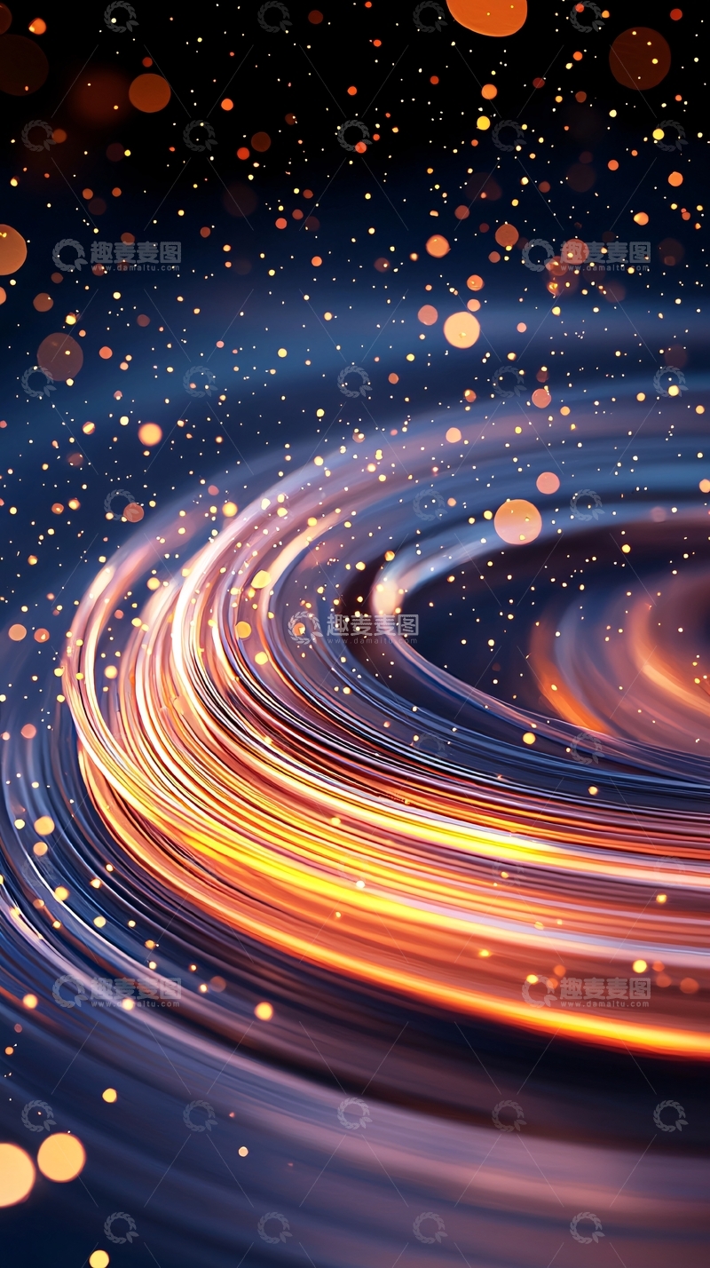 高清大图下载【趣麦麦图】金色光环和蓝色背景的抽象图