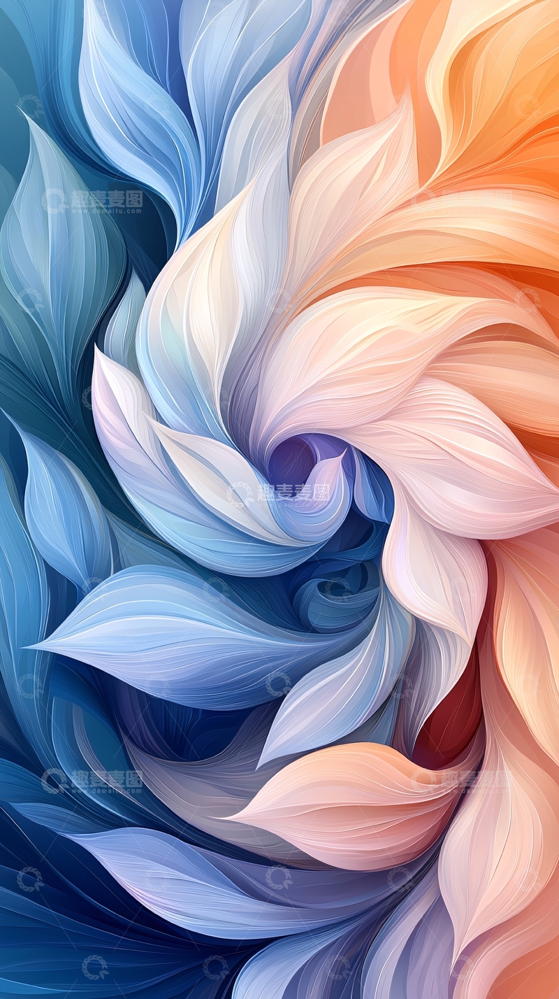 高清大图下载【趣麦麦图】抽象花瓣漩涡