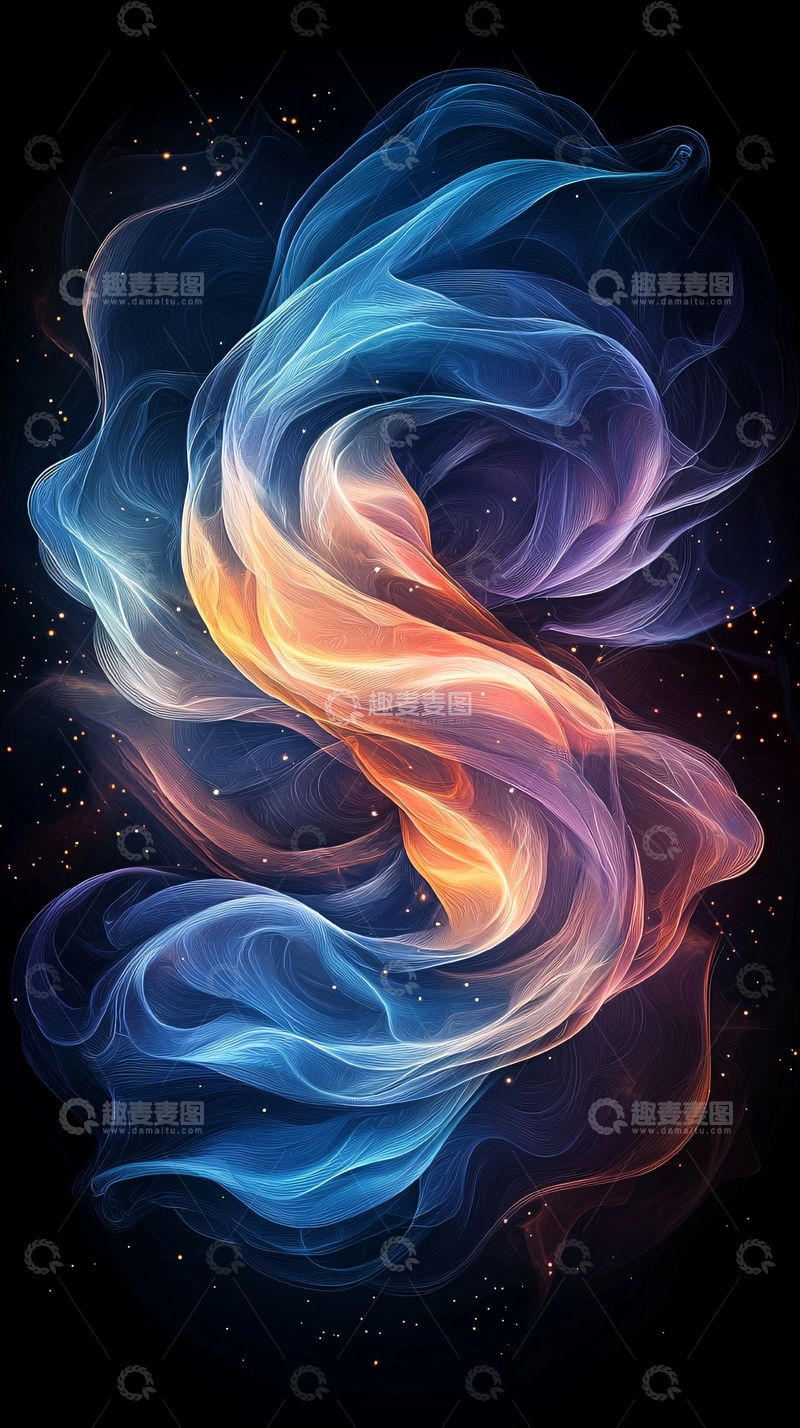 高清大图下载【趣麦麦图】抽象水彩烟雾流动渐变