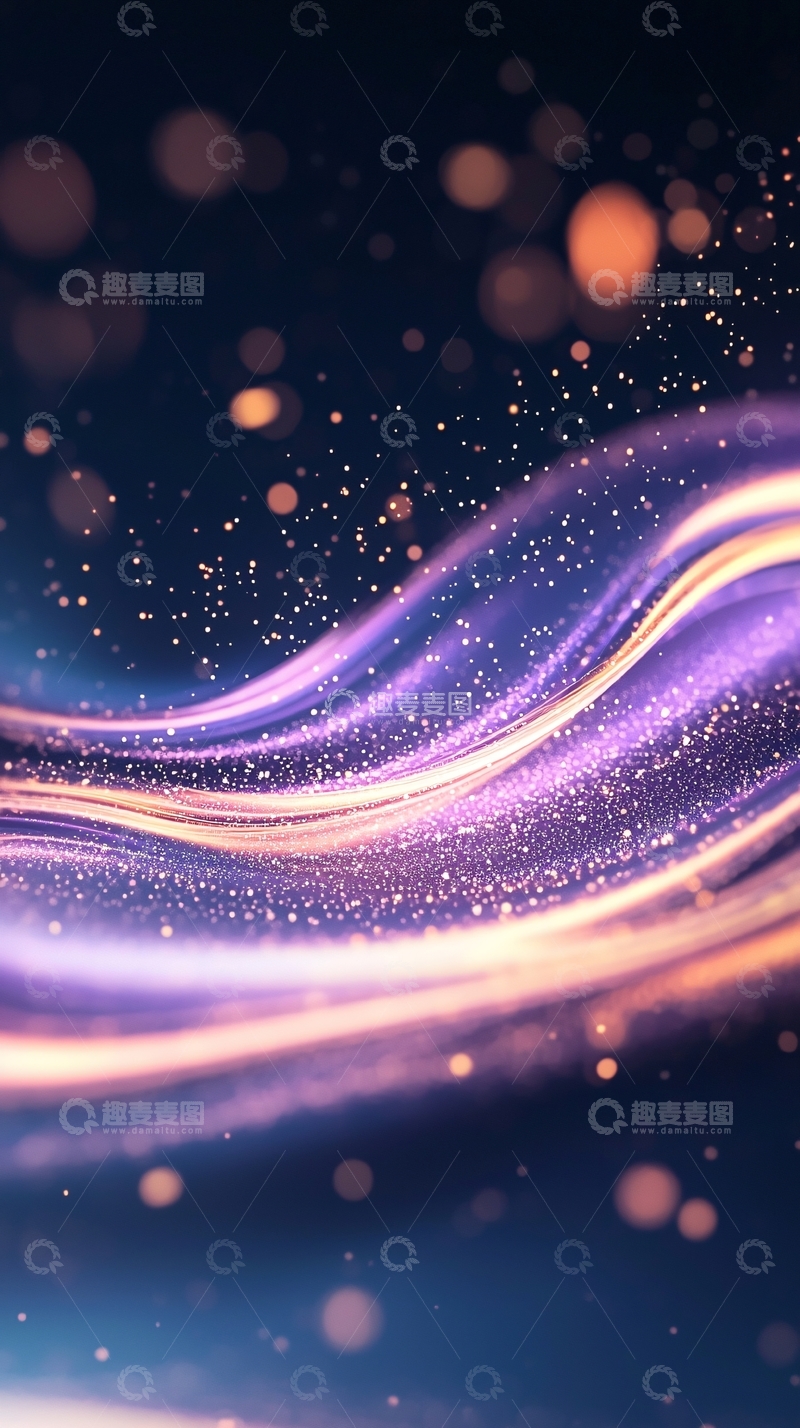 高清大图下载【趣麦麦图】紫色光线流动背景