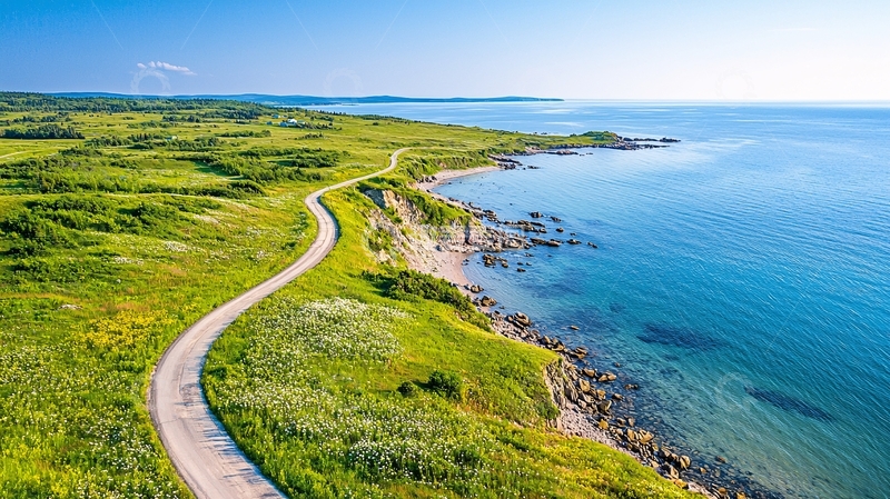 高清大图下载【趣麦麦图】蜿蜒小路通向海岸线