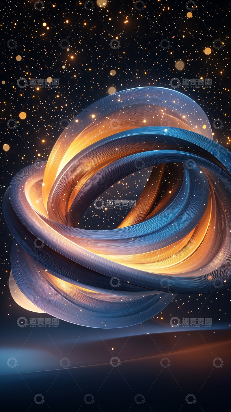 高清大图下载【趣麦麦图】流动光环缠绕