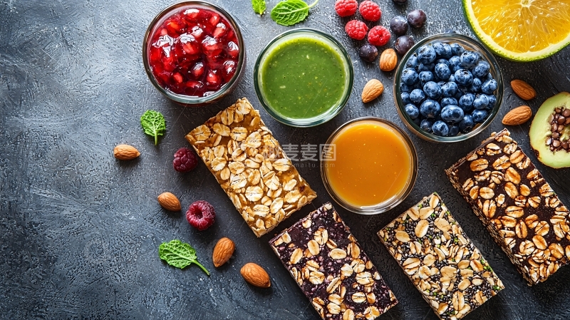 高清大图下载【趣麦麦图】健康零食拼盘