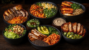 各种口味的健康沙拉