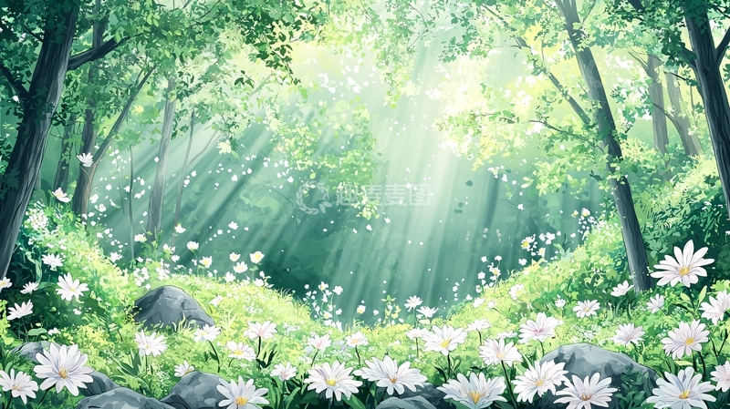 高清大图下载【趣麦麦图】清新唯美的森林光影