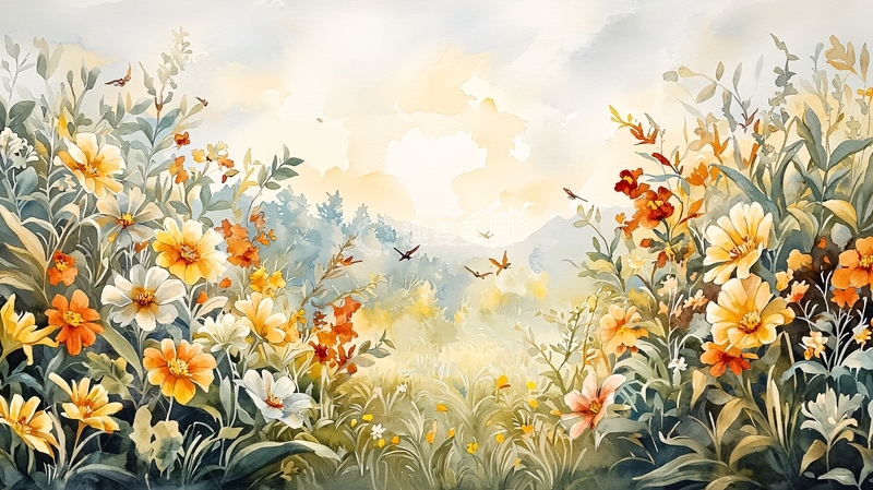 高清大图下载【趣麦麦图】花团锦簇的田野风光