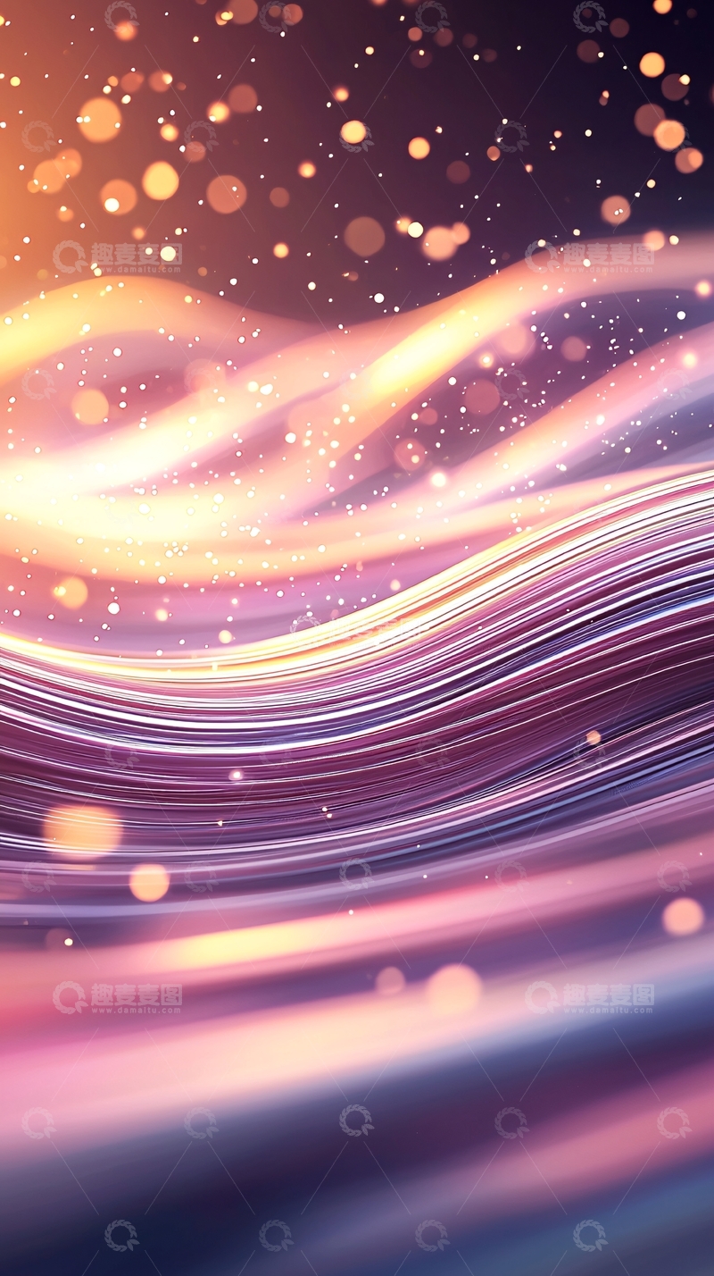 高清大图下载【趣麦麦图】紫色光波流动背景