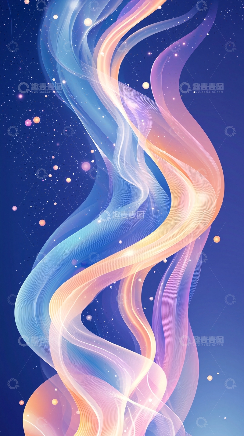 高清大图下载【趣麦麦图】梦幻渐变光线流动